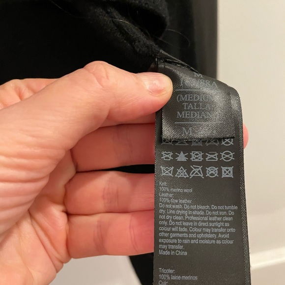 All Saints open cardigan with leather sleeves - Picture 6 of 7